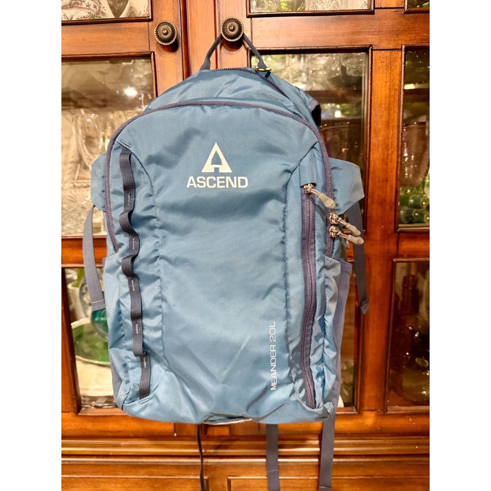 Ascend Meander 20L Daypack Blue Hiking Fishing Backpack Travel Commuter Bag
